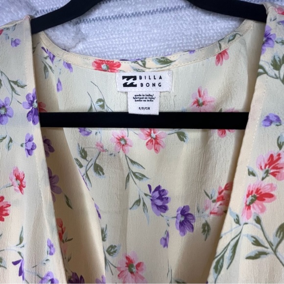 Billabong Cream Pink Smocked Ruffled Mini Sundress - Picture 7 of 9